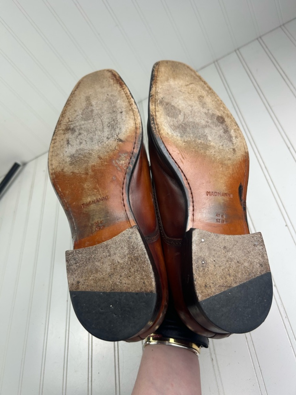 Magnanni Andros Brown Leather Lace-Up Derby Loafers Menโs Size 12 $625 - Picture 5 of 11